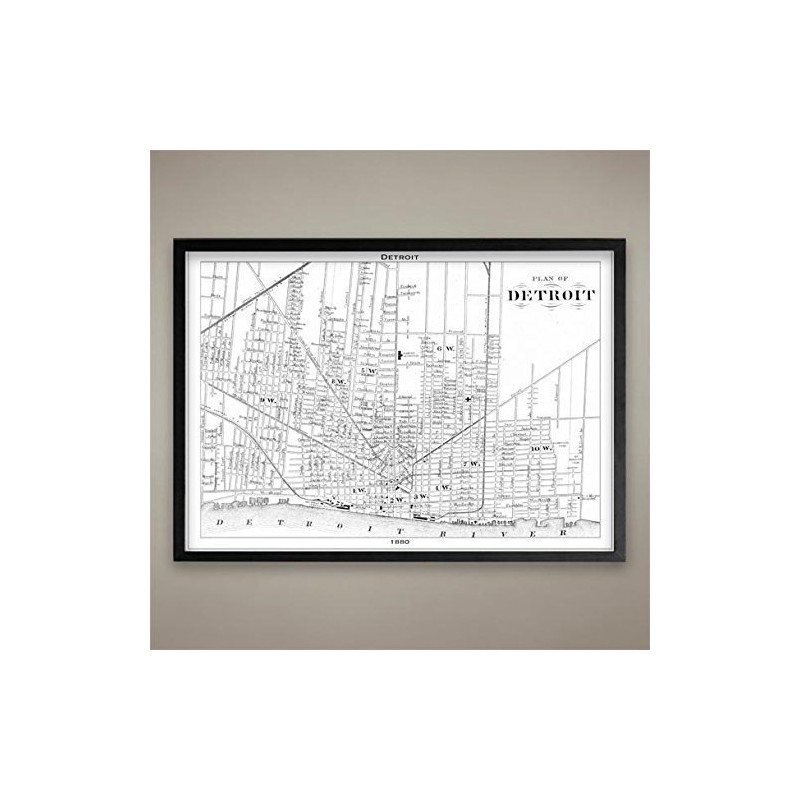 Detroit Map Print, Home or office Decor