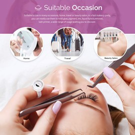 Teenitor 200 Pack Eyelashes Extension Volume Lashes Fan Blossom Cups, Glue Holder and Lash Organizer Supplies Tools