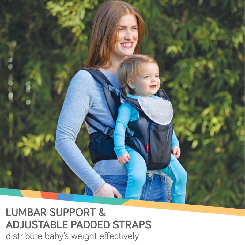 Nuby Deluxe Grey Baby Carrier Newborn to Toddler Ergonomic Comfort