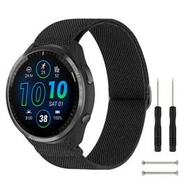 Sport Nylon Bands for Compatible with Forerunner 965/955/945/935/745 Watch Band, Soft Farbic Strap Adjustable Loop for Fenix E-47mm/8-47mm/7/5/5plus/6/6 Pro/Approach S60 Replacement for Men Women