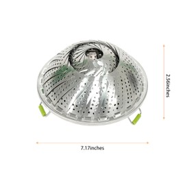 ICECIE 2-Layer Stainless Steel Steamer Basket - Collapsible & Expandable for Vegetables, Seafood & Broccoli - Universal Fit Pots & Instant Pot