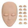 Eyelash Extension Mannequin Head with 6 Pair Replacement Eyelids Soft