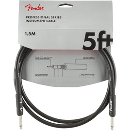 Fender Professional Series Instrument Cable, Straight/Straight, Black, 5ft