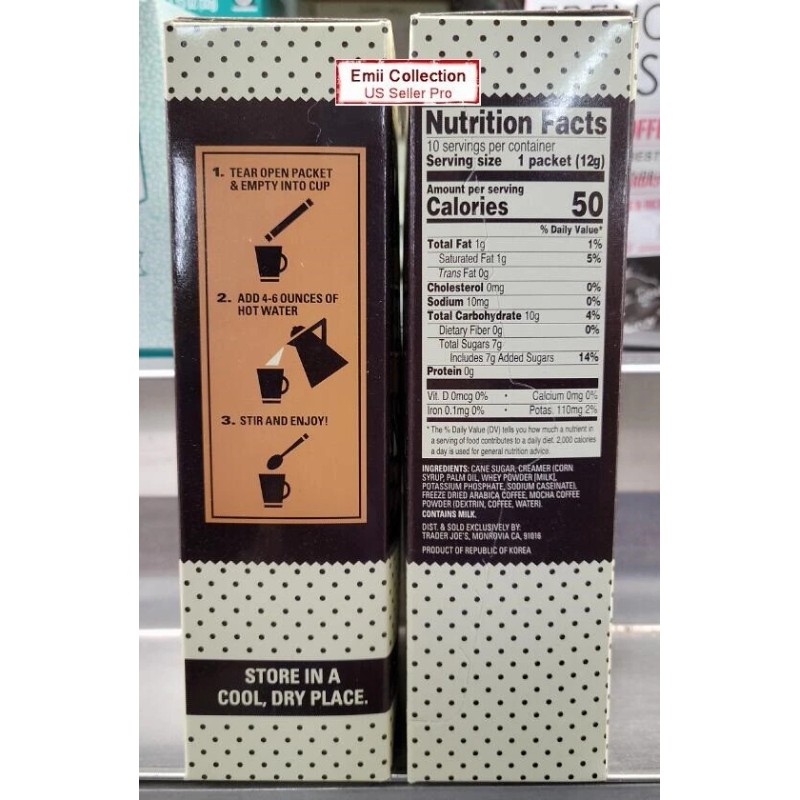 Trader Joe’s 10 Instant Coffee Packets Box 4.2oz 120g (2