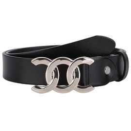 ALAIX Women's Belt Gold/Silver Buckle Belt Black leather belt Fashion Dress Pants Jeans belts for women