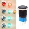 2 Pieces LED Button Switch 16mm 1NO1NC Waterproof Black Self