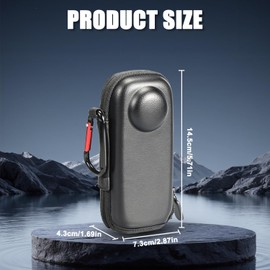 Camera Case for Insta360 X4, Portable Storage Case for Insta 360 X5/X4, Travel Case for Insta360 X4, PU Hard Shell Carry Case, with Carabiner, Waterproof, Lightweight Dust Bags