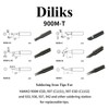 900M-T-3C Soldering Iron Tips 5pcs Set, Bevel tip, For Hakko