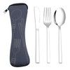 Fosly 3 Piece Stainless Steel Camping Cutlery Set, Travel Flatware