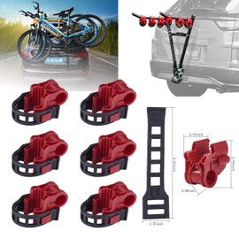 Juego de 6 soportes para bicicleta de coche, SUV, soporte para maletero de vehículo, soporte para enganche, soporte de almacenamiento, ganchos de repuesto con racks de correa de goma, rojo y negro