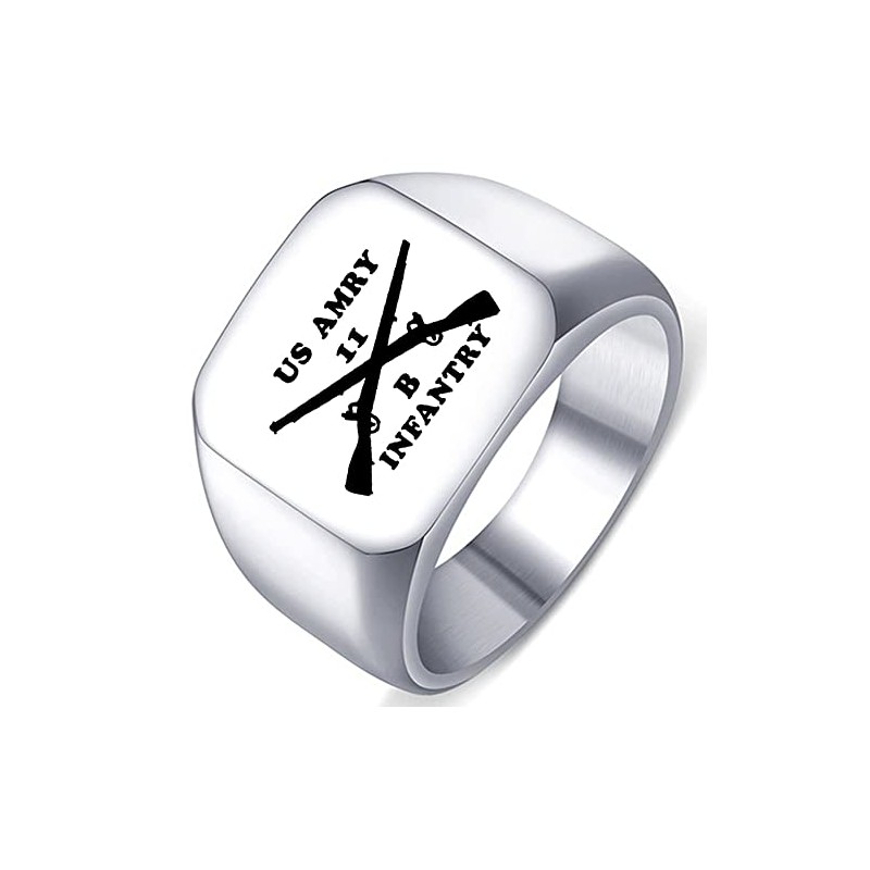 Dacai Laser Engraved Army Combat Infantryman 11B US Silver Stainless