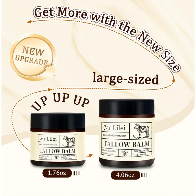 Beef Tallow for Skin, Beef Tallow and Honey Balm, Face