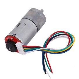 DC 12 V DIY Encoder Gear Motor, Micro Speed Reduction Motor Full Metal Gearbox, with Holder 65 mm Magnetic Gear Motor Wheel Kit, for Smart Car Robot Model DIY (200 RPM)