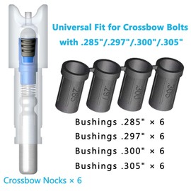 Lzwow 6PCS Lighted Nocks Universal Fit for Crossbow Bolts with .285”/.297”/.300”/.305” Bushings Half-Moon Light up Knocks (Blue)