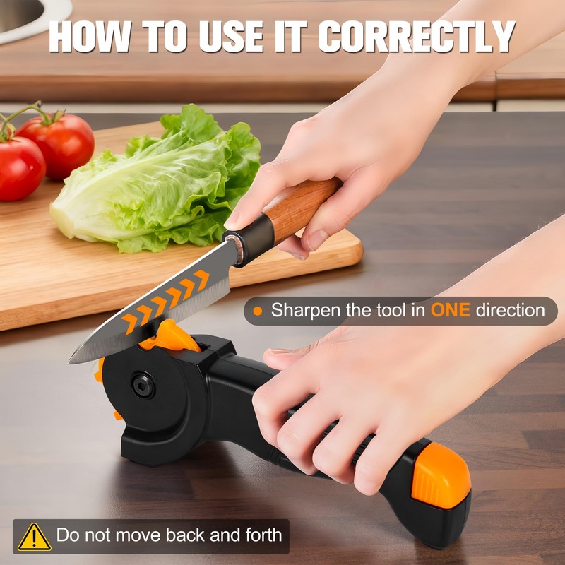 KimPump 6-in-1 Garden Tool & Kitchen Knife Sharpener with Ceramic,