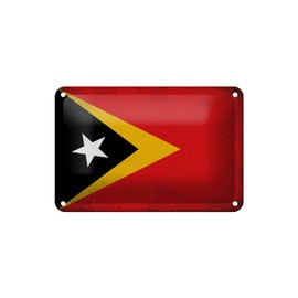 Blechschild 18 x 12 cm Wappen Flagge Osttimors Flag of East Timor - DekoNo7