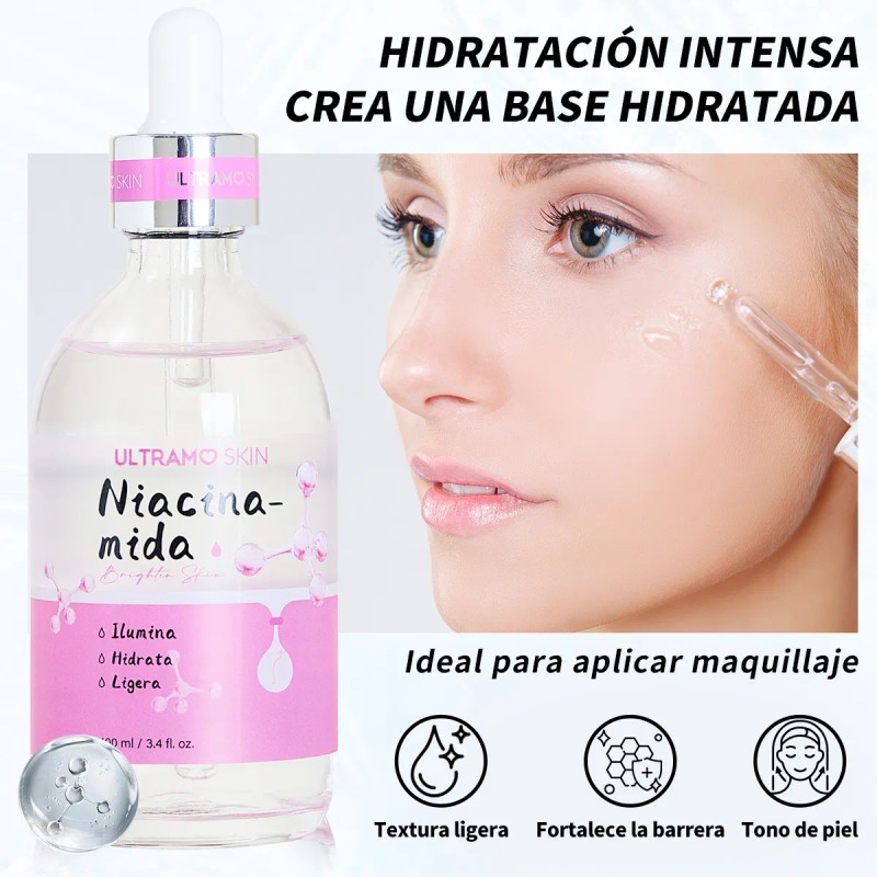 Suero Premaquillaje Niacinamida Ultramo 100ml Brighten Skin