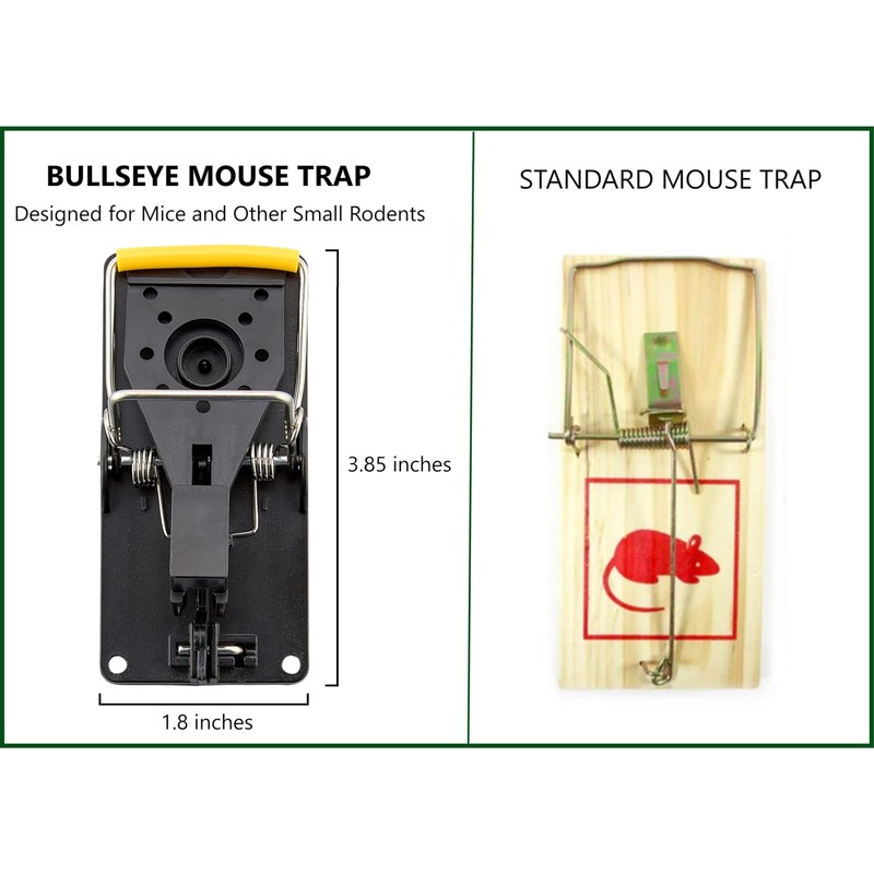 Bullseye - 12 Pack - Mouse Traps - Indoor/Outdoor, Reusable,