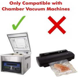 PouchWorth 500 pcs Clear 8" x 12", 3 mil Vacuum Chamber Bags Great for Food Vac Storage