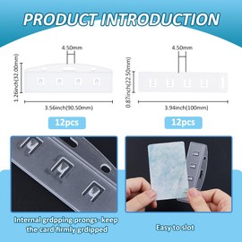 SUPERFINDINGS 24 Pcs Half Card Badge Holders Horizontal and Vertical with Grippers Hard Transparent PC Protectors Sleeves for Credit Cards Driver's Licenses Cards IDs