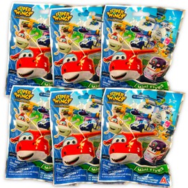 Alpha Group Super Wings Mini Flyers Figures Blind Bags Party Favors Set ~ Bundle Pack of 6 Super Wings Mystery Bags, Season 3 (Super Wings Party Supplies)