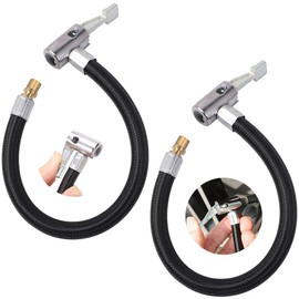NOCHME Tyre Inflator Hose 2 x 24 cm Replacement Inflator Pump Hose Adapter Air Inflation Tool Flexible Rubber Car Valve Lever Plug Valve Extension for Compressor Motorcycle Car Truck