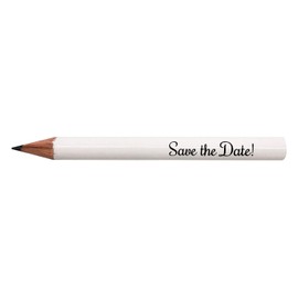 KATINGA 25 x Save The Date Mini Pencils White for Wedding Invitations (Print Save The Date)