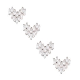 Baluue 4pcs Nail Accessories Nail Tech Accessories Nail Jewels Gem Stickers Decorative Nail Art Charms Nail Rhinestone Manicure Decoration Loving Heart Nail Charm Heart Art Haoshi Silver