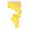 Solid Canvas Wired Edge Ribbon, 10 Yards (Yellow, 3.8cm )