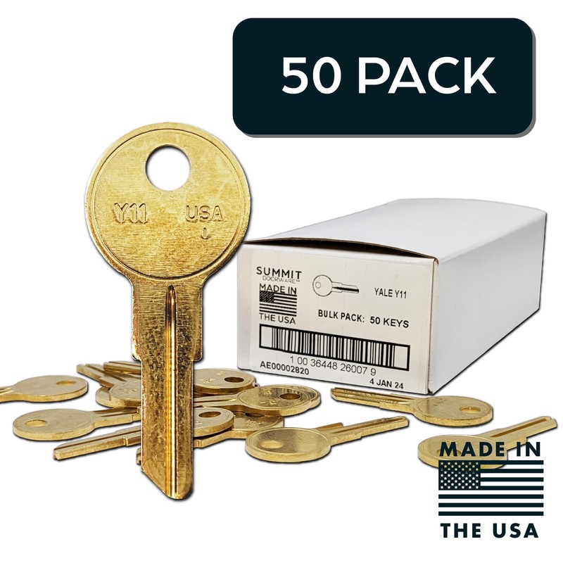 SUMMIT DOORWARE Y11 Key Blanks in Premium Brass | Uncut
