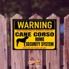 Cane Corso Italiano Dog Sign Warning Security System Door Sign