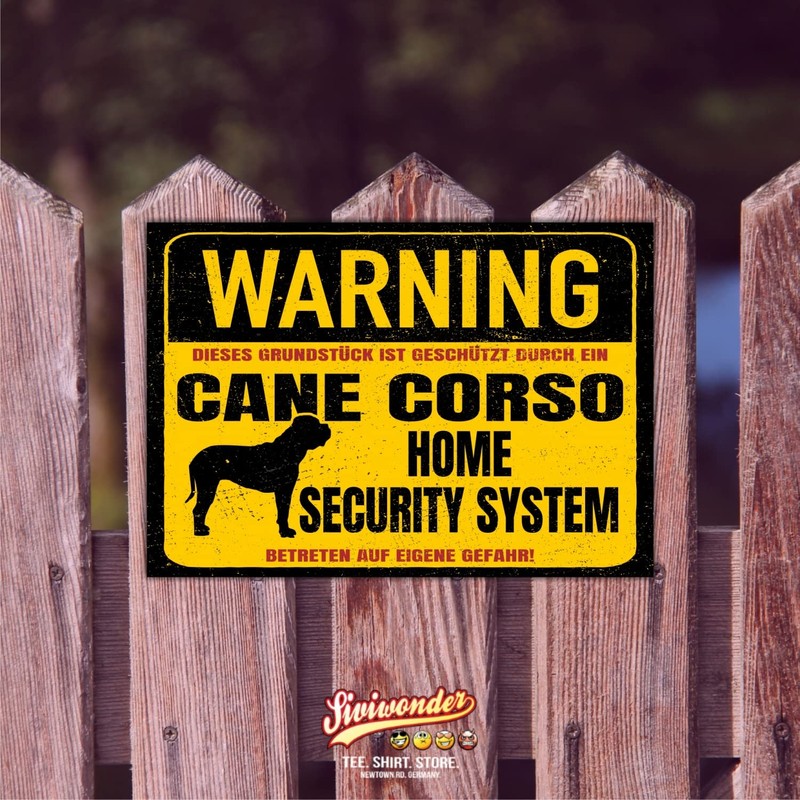 Cane Corso Italiano Dog Sign Warning Security System Door Sign