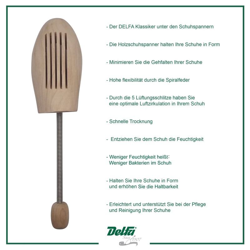 Delfa Wooden Shoe Trees, Shoe Stretcher, Shoe Shaper with Metal
