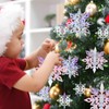 24 Pcs Winter Christmas Hanging Snowflake Decorations, 12PCS Hanging 3D