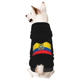 Flag of Ecuador Dog Sweater Winter Pet Dog Hoodie Sweatshirts Warm Soft Dog Clothes Large