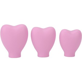 3 Fundas para Brochas de Maquillaje, Tapa Protectora de Brochas Cosméticas en Forma de Corazón de Silicona Portátil para Mujeres Y Niñas(Rosa)