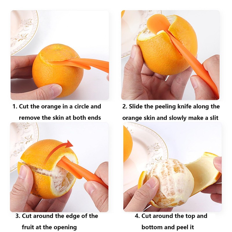 QZKJQDD 2 PCS Orange Peeler, Citrus Opening Tool, Long Handled