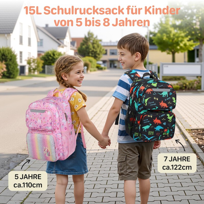 Bagseri Children's Backpack Girls 15L, Lightweight School Backpack for Preschool