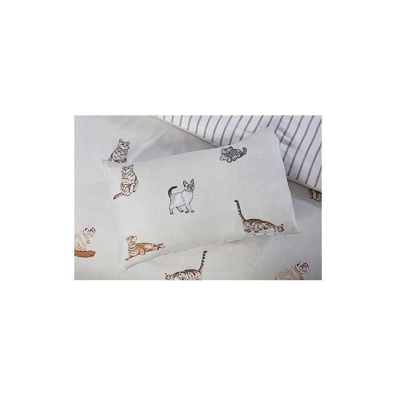 Rapport Home Cats Bedding Set - Purrfect Microfibre 180TC Reversible