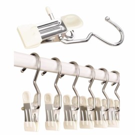 Brostown 10/30/50Pcs Space-Saving Clothespin, Upgrade Double Head Clamp Dipped Hanger for Closet Hooks Garment Clip Hat Pants Storage Hanging Travel Hook (White, 10PCS)