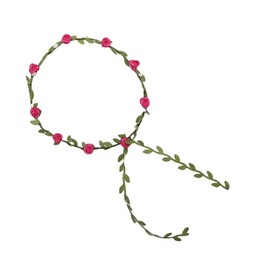 Lofruiin Women's Simulated Rose Flower Wreath Floral Crown Headband Accessories for Beach Travel Photography (Fuchsia, Free)