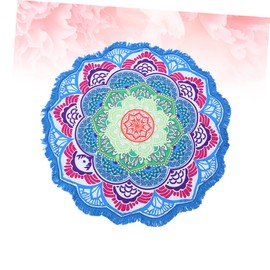 Alipis Luxury Round Beach Towel Yoga Mat Decorative Tassels Polyester Blanket for Home Beach Camping 4