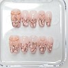 Pink Leopard Magnetic Handmade Nail Tips - Petite Almond /