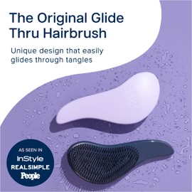 Crave Naturals Crave Naturals Glide Thru Detangling Brush - Detangler Brush for Natural, Curly, Straight, Wet and Dry Hair for Adults and Kids - Hair Brush for Little Girls, Toddlers, Teens - 7.5 x 3 inches, Purple