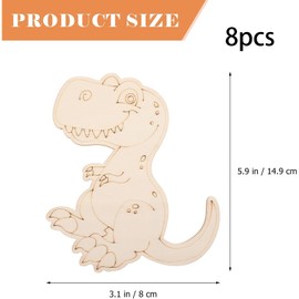 8 Pieces Dinosaur Wooden Craft Sets for Children, 3D Puzzle Dinosaur Craft Set, Craft DIY Dino Wooden Craft Sets, Creative Children's Toy Painting Craft for Boys Girls