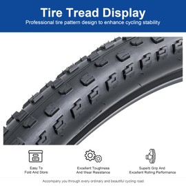 FengCan 27.5 x 2.10 Bicycle Tyres 27.5 Inch 27.5 x 2.1 Tyres 54-584 Bicycle Coat Foldable Suitable for 27.5 x 2.0 27.5 x 2.10 27.5 x 2.125 City/Mountain/Road Bike Bicycle Tyre Replacement Wheel (One)
