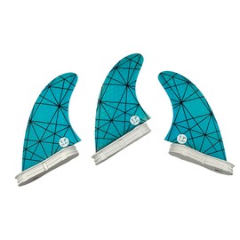 UPSURF Surfboard Fin Double Tabs 2 L 3 fins Fiberglass Thrusters (Blue)