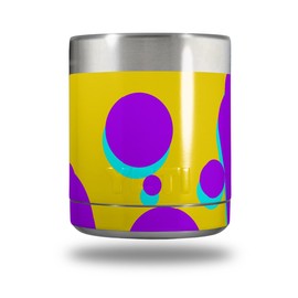 Skin Decal Wrap for Yeti Rambler Lowball - Drip Purple Yellow Teal by WraptorSkinz