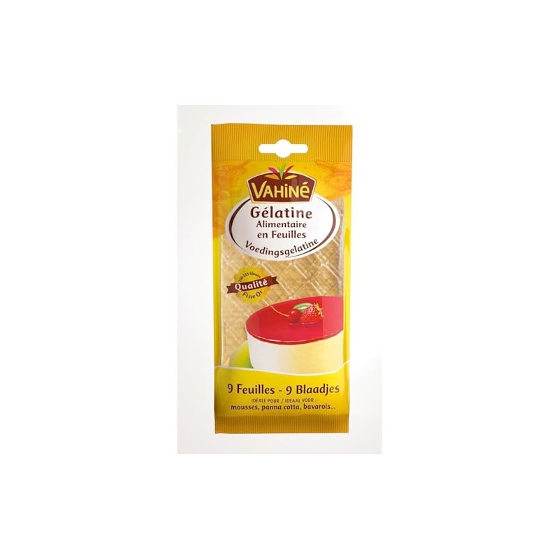 Vahine Feuilles de Gelatine French Gelatin Sheets 9 sheets