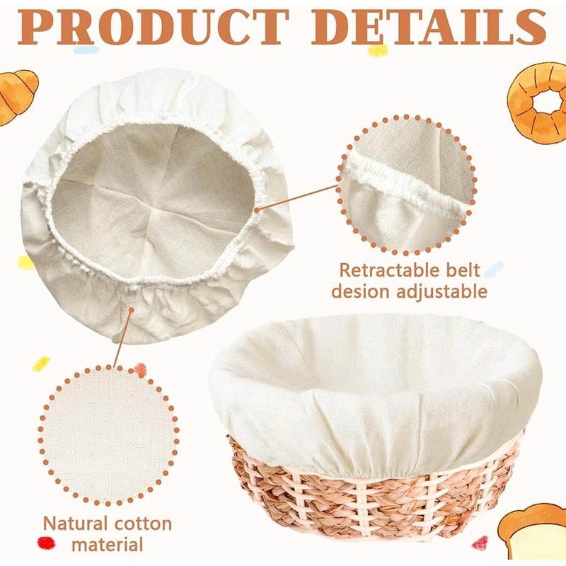 PAIKIUU Proofing Bags for Dough 6PCS Banneton Liner Cloth Linen